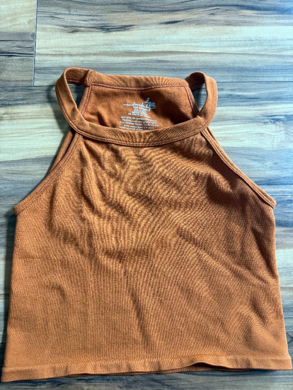 Free People Movement Happiness Runs Long Cropped Burnt Orange Tank Top